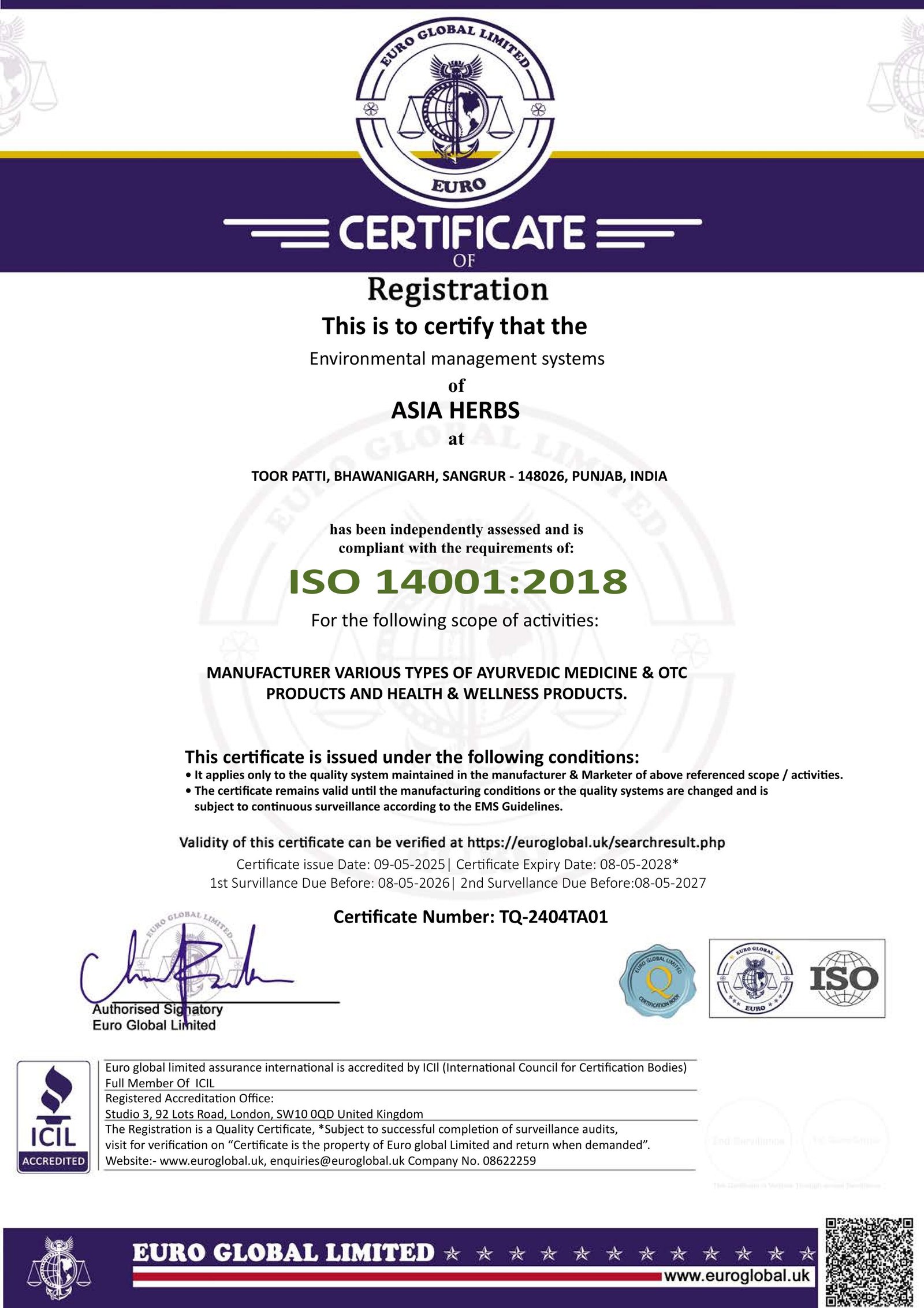 EMS Environmental Management Certificate